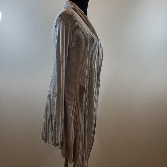 Max Studio Long Gray Open Cardigan - Picture 4 of 7